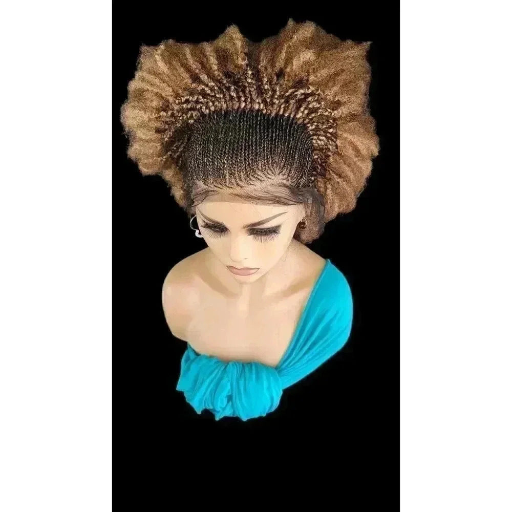 braided wigs, 100% handmade, chic short afro style, gorgeous, vibrant colors NWT - Picture 5 of 15